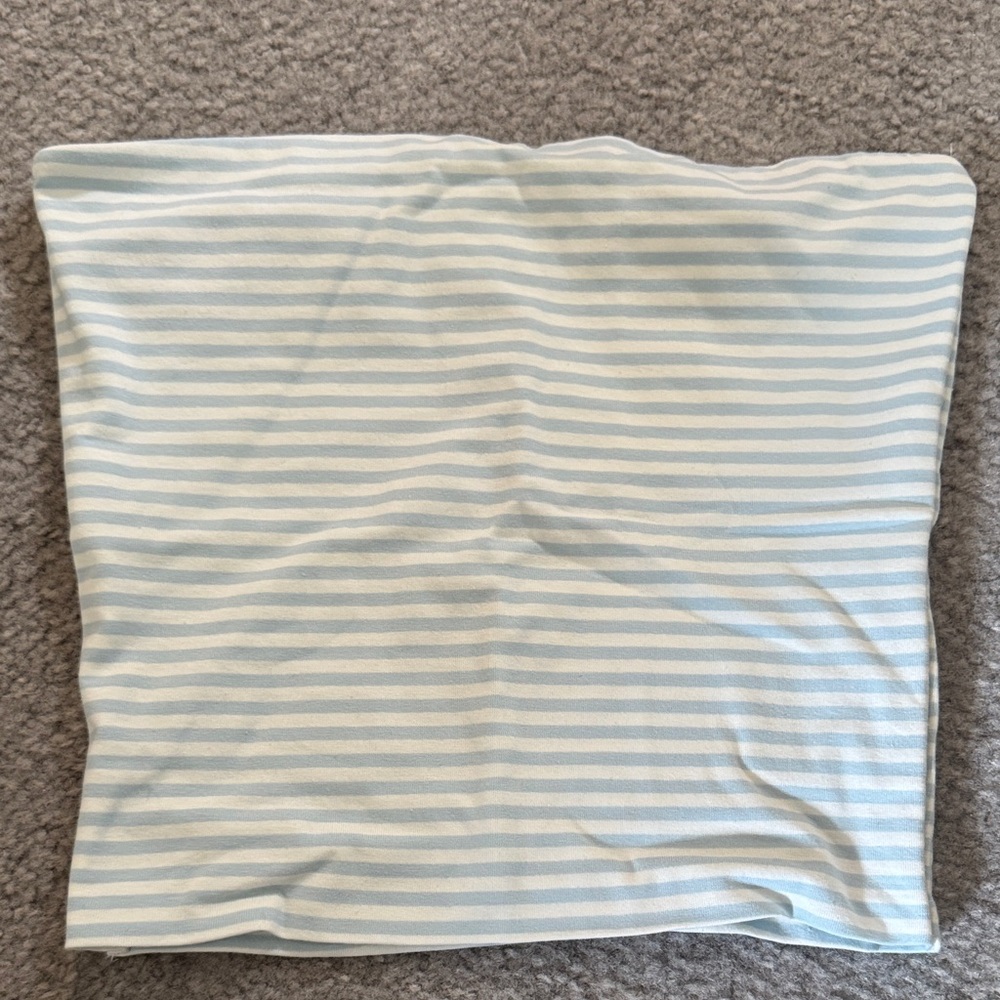 Striped Tube Top in Light Blue and White